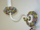 French Country Chandelier W 2 Sconces Chic Shabby Italian Tole Capodimonte Light Chandeliers, Fixtures, Sconces photo 8