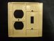 Vintage Uniline Bakelite Ivory Ribbed Switch Plate Outlet Cover Combo Switch Plates & Outlet Covers photo 2