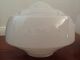 Set Of 2 Vintage 30s Art Deco Industrial White Glass Shade Pendant 5 