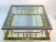 Late Mid - Century Large Brass,  Wood And Glass Coffee Table Mid-Century Modernism photo 10