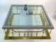 Late Mid - Century Large Brass,  Wood And Glass Coffee Table Mid-Century Modernism photo 11