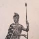 Hawaii Warrior In Kings Dress With Classic Feather Cape - C1838 Plate 13 Rare Pacific Islands & Oceania photo 2