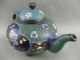 Antique Oriental Cloisonne Enamel Mini - Teapot With Phoenix And Butterflies Teapots photo 5