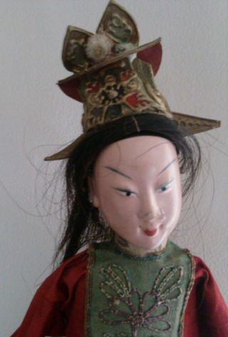 Antique Early 1900 ' S Vintage Chinese Theater Opera Doll Souvenir Real Hair photo