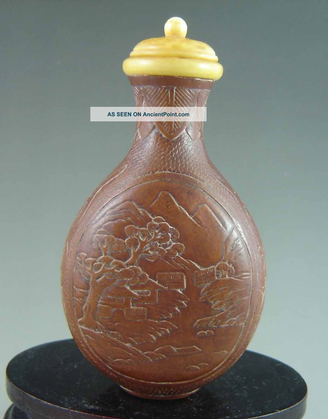Antique Chinese Old Gourd Carved Snuff Bottle Snuff Bottles photo