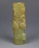 Chinese Old Jade Carved Dragon Phoenix Le Zi Size :3.  0 X 1.  0 X 0.  8 Inch 62 G Other photo 4