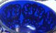 Bronze Art Nouveau Grape Vine Wedding Basket Blue Glass - Love Birds - Flower Girl Metalware photo 5