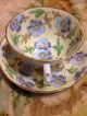 Tuscan Tea Cup & Saucer Handpainted Floral Pattern Pail Yellow Signed - Numbered Cups & Saucers photo 2