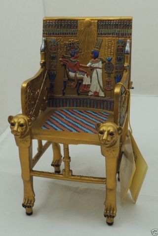 Egyptian Pharaoh Hand Made Statue Sculpture,  The Golden Throne Of King Tut photo