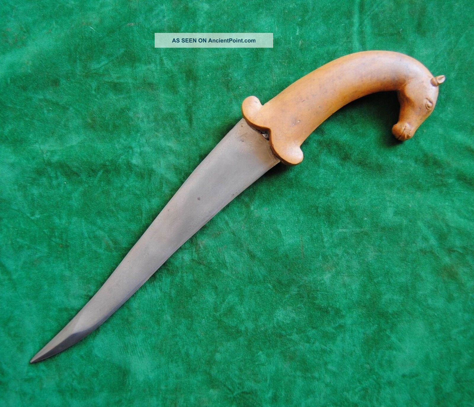 Antique Islamic Mughal Horse Stone Wootz Khanjar Dagger No Shamshir Jade Crystal Islamic photo
