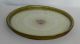Antique 1920;s Oval Glass Top Serving Tray Plastic Horn Rim/w Handles Large Trivets photo 1