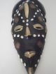 Africa Nigerian Wooden Mask With Kobo Coins,  Bronze And Cowrie Shells New Price Masks photo 8