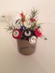 Americana - Primitive Button Bokay In Mini Stoneware Crock Red/white/blue Usa Primitives photo 1