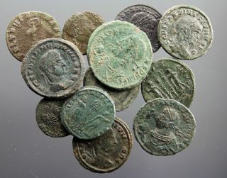 Top - Lot: 12 Coins Of Constantine Ii,  Constans,  Properly Cleaned,  317 - 350 A.  D. photo