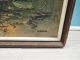 Vintage Mid Century Modern Picture Artabstract Oil On Canvas Framed Boats Sea Mid-Century Modernism photo 3