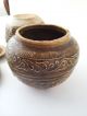 Antique Hand Carved Small Chinese Lidded Jars Pots photo 2