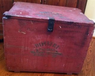 Antique Painted Stenciled Wood Advertising Crate Chest Box Salisbury Nc 1910 ' S photo