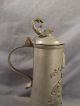 19thc Antique Pewter Sea Captain Stein Winged Angel Bust Dolphin English Tankard Metalware photo 3