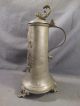 19thc Antique Pewter Sea Captain Stein Winged Angel Bust Dolphin English Tankard Metalware photo 7
