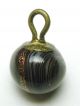 Antique Glass Waistcoat Ball Button Swirled Coffee W/ Gold Sparkle Stripe 7/16 
