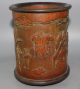 Ancient Chinese Old Bamboo Handwork Carvd Brush Pot Height 16.  5cm Brush Pots photo 4