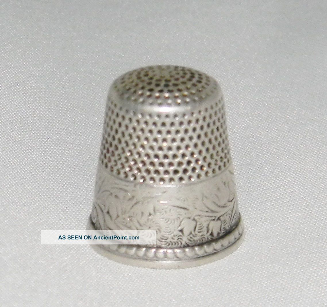 Antique Sterling Silver Ketcham & Mcdougall Lily Of The Valley Thimble C1900s Thimbles photo