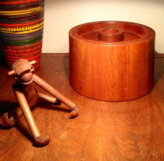 Vintage Mcm Danish Modern Dansk Teak Ice Bucket Ihq Denmark Quistgaard photo