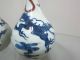 Porcelain Chinese Pair Vases Pot Ceramic Glaze Blue And White Dragon Old Vases photo 3