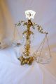 Vintage Ornate Justice Balance Scale Lead Crystal & 24kt Gold Plate Hamilton Co Metalware photo 9