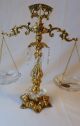 Vintage Ornate Justice Balance Scale Lead Crystal & 24kt Gold Plate Hamilton Co Metalware photo 3