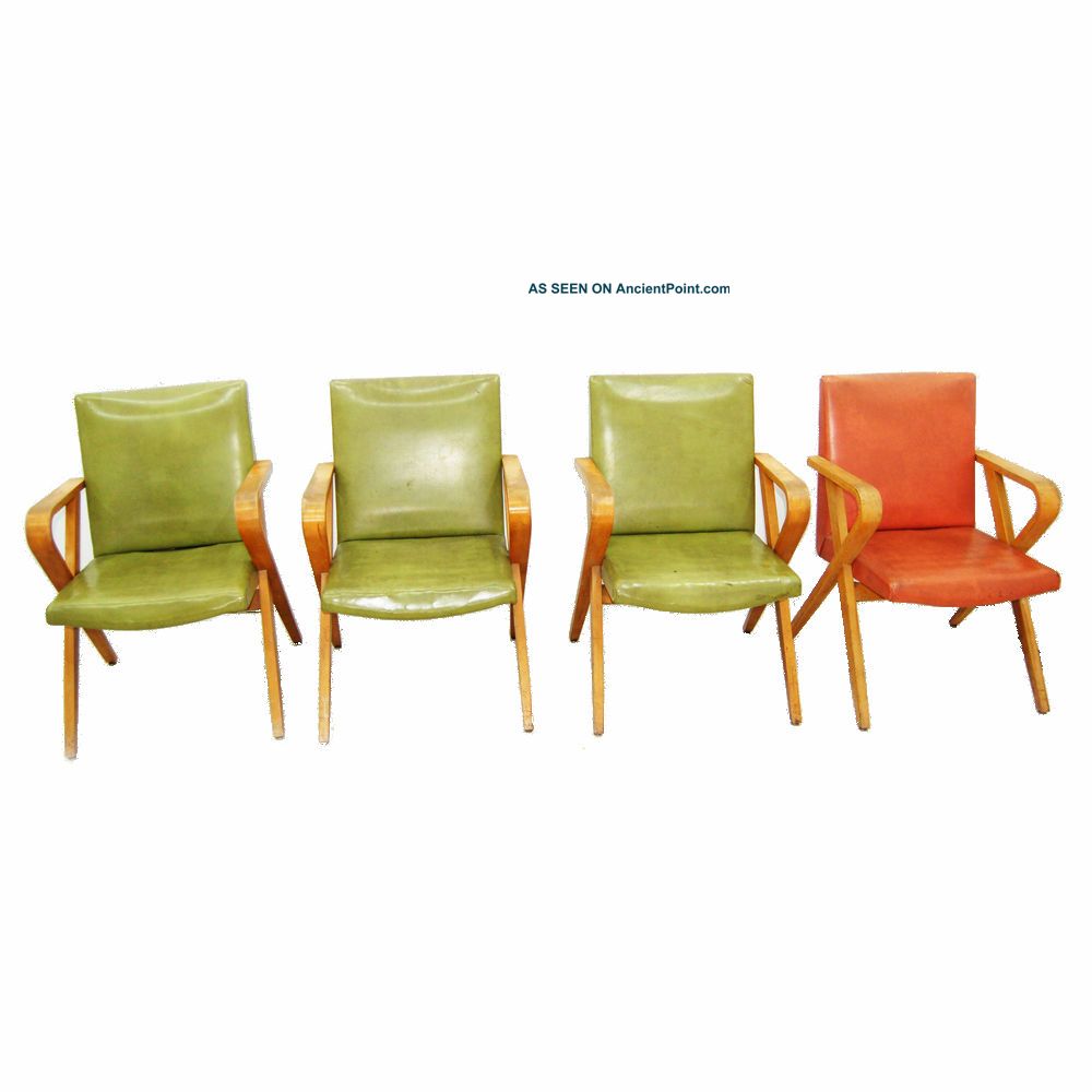 Set Of 4 Mid - Century Thonet Arm Chairs,  Vintage 1940 1420 1900-1950 photo