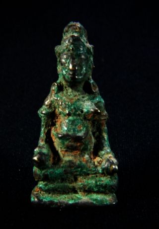 Ancient Thai Siam Kubera Statue Sculpture Hindu Deity Buddha Lord Of Wealth photo