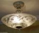 396 Vintage 30s 40s Ceiling Light Lamp Fixture Chandelier Re - Wired Cabbage Rose Chandeliers, Fixtures, Sconces photo 11