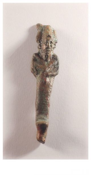 Ancient Egyptian Bronze Amulet Of Osiris Late Dynastic 715 - 332 Bc photo