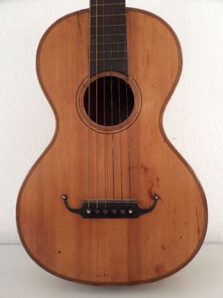 Very Rare Antique Romantic Guitar Old Parlor Parlour Classical Acustic France ? photo