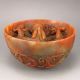 Vintage Hand Carved Chinese Natural Shoushan Stone Bowl W Dragon & Fire Ball Bowls photo 1