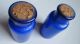 Vintage Drug Store Bottles - Unopened Cobalt Blue Medicine Cork Top Bottles & Jars photo 2
