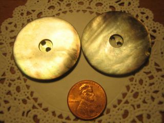 Set 2 - 2 - Hole Whistle Smokey Pearl Buttons Great For Reenacting 1 3/8 
