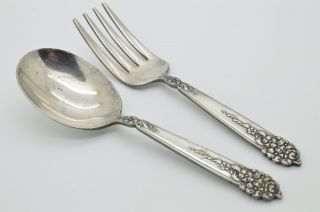 Vintage Baby Child ' S Set Fork & Spoon 1951 King Edward Silver Plate National photo