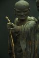 V.  Rare Japanese Middle Edo Era Old Bizen Pottery Ware Pair Arhat Statue Statues photo 3
