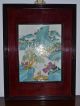 Estate Framed Chinese Painted Porcelain Landscape Plaque 20th C Other photo 1