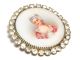 Rare Antique C19th Painted Porcelain Portrait Rhinestones Collectible Button Buttons photo 1
