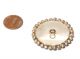 Rare Antique C19th Painted Porcelain Portrait Rhinestones Collectible Button Buttons photo 2