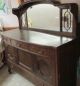 Vintage Antique Oak Sideboard Buffet Cabinet China Hutch N1732 Finish 1900-1950 photo 1