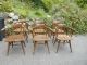 Vintage / Antique Set 6 Solid Maple Dining Chairs Branded On The Bottom 1900-1950 photo 2