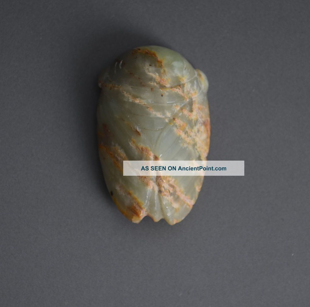 Chinese Handwork Carved Cicada Shape Nephrite Hemo Jade Ornament Pendant - Jx11258 Necklaces & Pendants photo