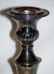Folgate England Hand Chased Silverplate Candlestick Pair Antique 1800 ' S Candlesticks & Candelabra photo 2