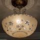 588 Vintage 40 ' S Ceiling Light Lamp Fixture Glass Fixture Chandelier Cream Chandeliers, Fixtures, Sconces photo 3