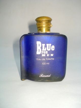 Decorative Shape Vintage Blue Glass Perfume Bottle,  Collectible.  G14 - 27 photo