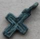 British Found Medieval Period Bronze Cross Pendant 1100 - 1300 Ad Vf+++ British photo 1